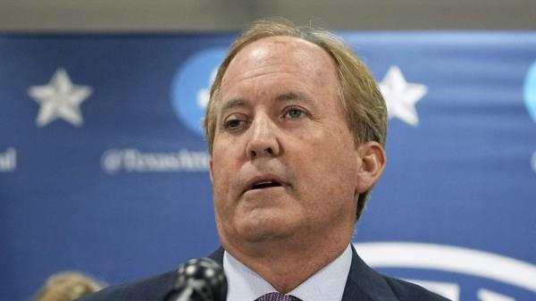 FILE - Texas state Attorney General Ken Paxton makes a statement at his office, May 26, 2023, in Austin, Texas. The Texas Supreme Court on Friday, Dec. 8, put on hold a judge's ruling that approved an abortion for a pregnant woman whose fetus has a fatal diagnosis, throwing into limbo an unprecedented challenge to one of the most restrictive bans in the U.S. (AP Photo/Eric Gay, File)